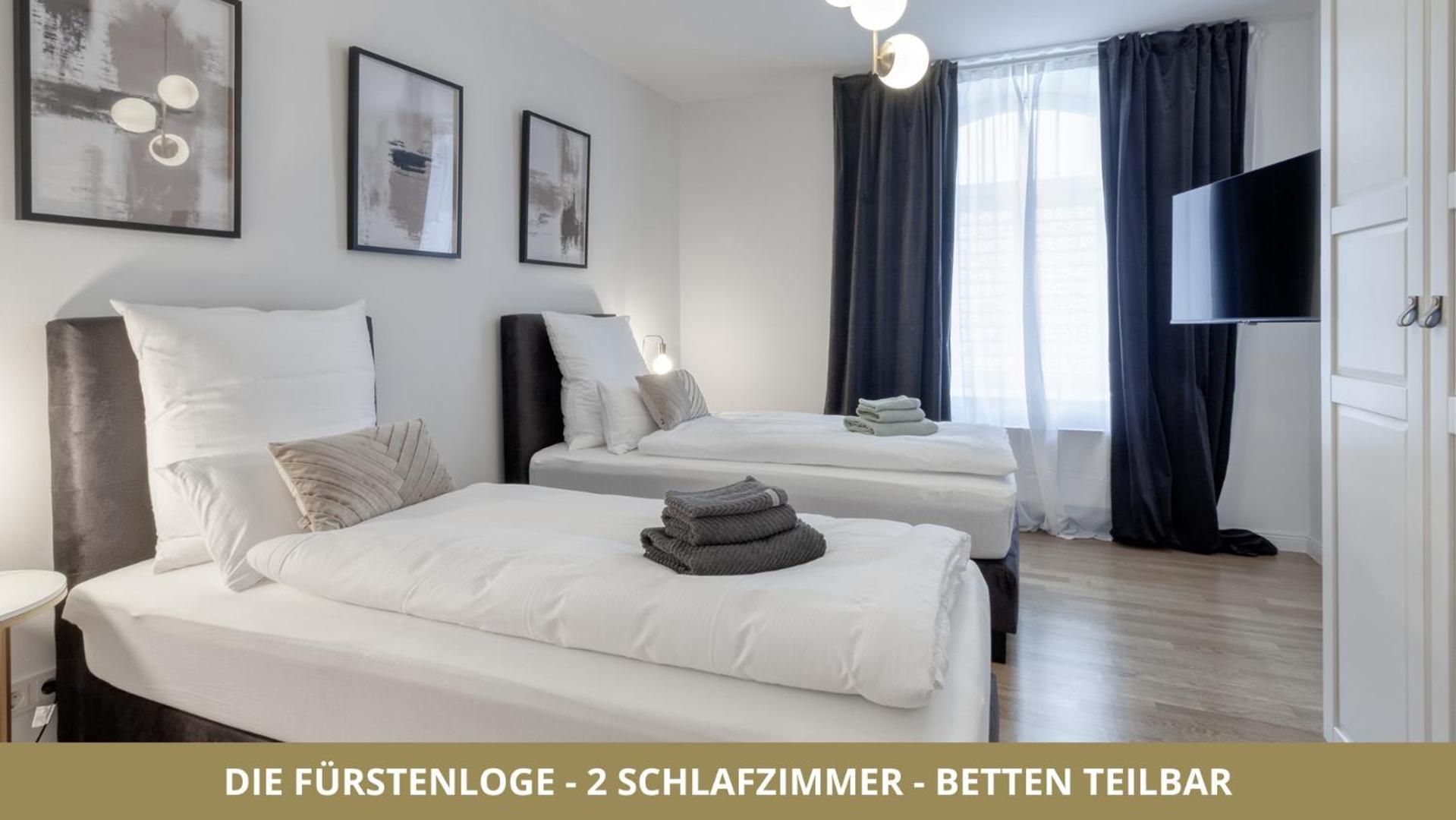 Neu Fewo Fuerstenloge 1-6 Pers Hinter Dem Markgraeflichen Opernhaus - 2 Schlafzimmer Mit Boxspringbetten 4 Einzel Oder 2 Doppelbetten, Balkon Und Einbaukueche, Barrierearm 바이로이트 외부 사진
